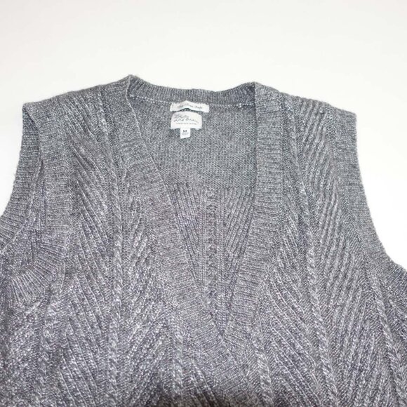 L.L. Bean Women's Double Breasted Sweater Vest Medium Gray Sleeveless Wool M - Picture 3 of 6